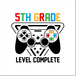 5th Grade Level Complete Gamer Boys Graduation Gifts Posters and Art